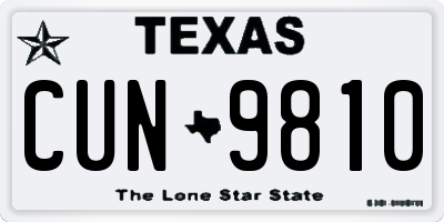 TX license plate CUN9810