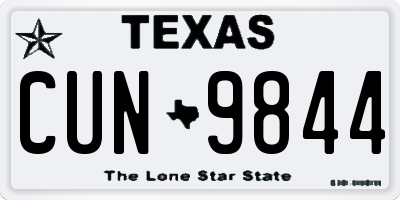 TX license plate CUN9844