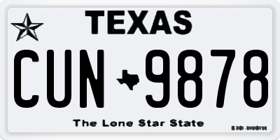 TX license plate CUN9878