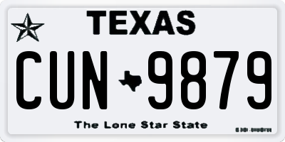 TX license plate CUN9879