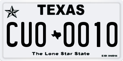 TX license plate CUO0010