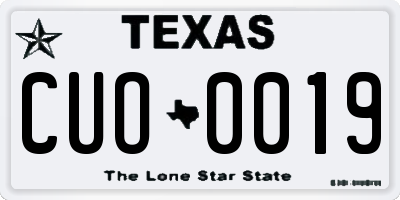 TX license plate CUO0019