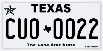 TX license plate CUO0022
