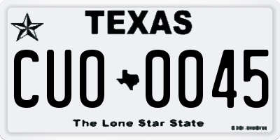 TX license plate CUO0045