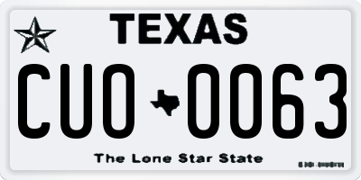 TX license plate CUO0063