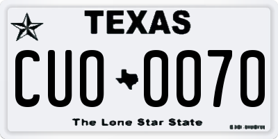 TX license plate CUO0070