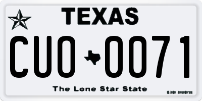 TX license plate CUO0071