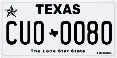 TX license plate CUO0080