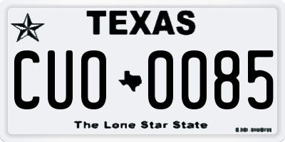 TX license plate CUO0085