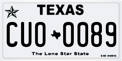 TX license plate CUO0089