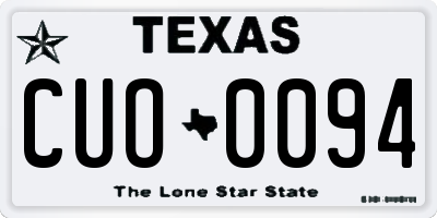 TX license plate CUO0094