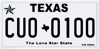 TX license plate CUO0100