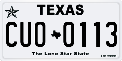 TX license plate CUO0113