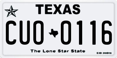 TX license plate CUO0116