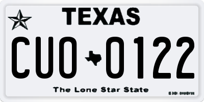 TX license plate CUO0122