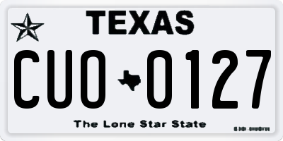 TX license plate CUO0127