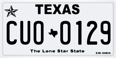 TX license plate CUO0129