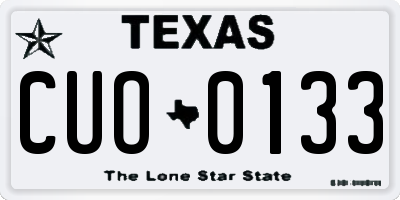 TX license plate CUO0133