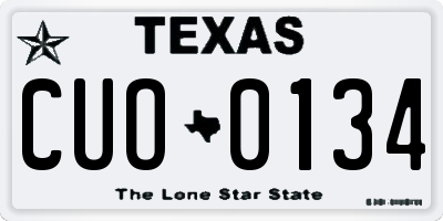 TX license plate CUO0134