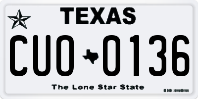 TX license plate CUO0136