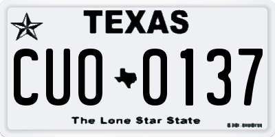 TX license plate CUO0137
