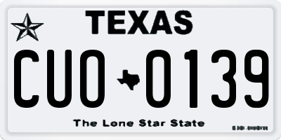 TX license plate CUO0139