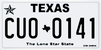 TX license plate CUO0141