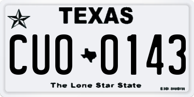 TX license plate CUO0143