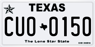 TX license plate CUO0150