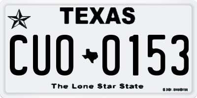 TX license plate CUO0153