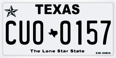 TX license plate CUO0157