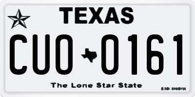 TX license plate CUO0161