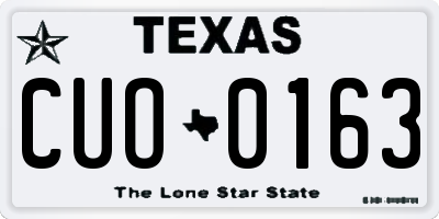 TX license plate CUO0163