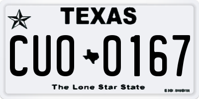 TX license plate CUO0167