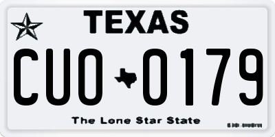 TX license plate CUO0179