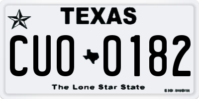 TX license plate CUO0182