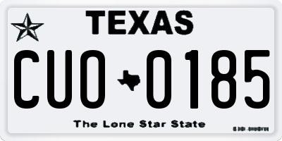 TX license plate CUO0185