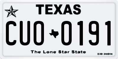 TX license plate CUO0191