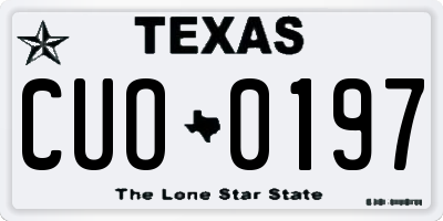 TX license plate CUO0197