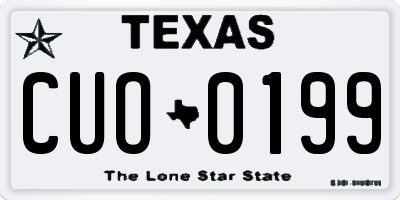 TX license plate CUO0199