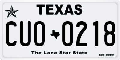 TX license plate CUO0218