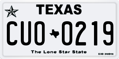 TX license plate CUO0219