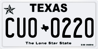 TX license plate CUO0220