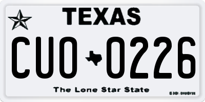 TX license plate CUO0226