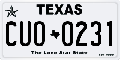 TX license plate CUO0231