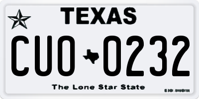 TX license plate CUO0232