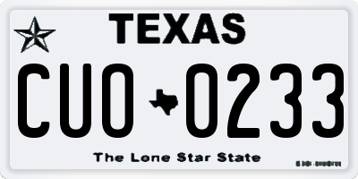 TX license plate CUO0233
