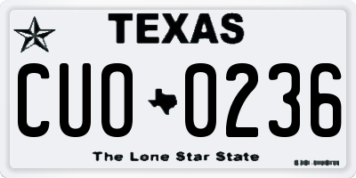 TX license plate CUO0236