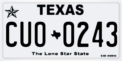 TX license plate CUO0243