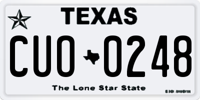TX license plate CUO0248